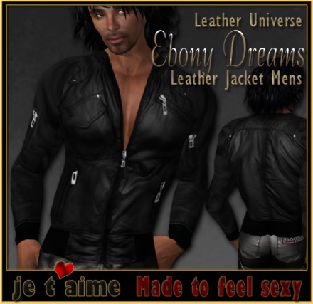 New Release at Je taime: Sexy Leather Jacket Mens - black