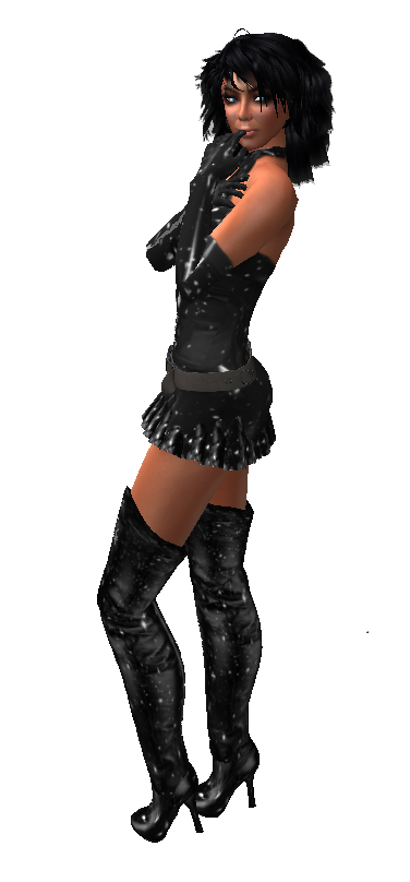 Complete Sexy Leather Outfit *Starnite* black & white frontview