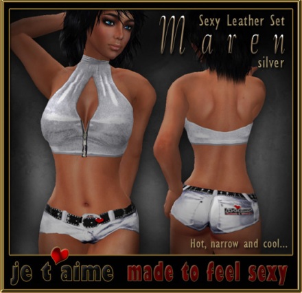 SEXY LEATHER SET *Maren* - silver