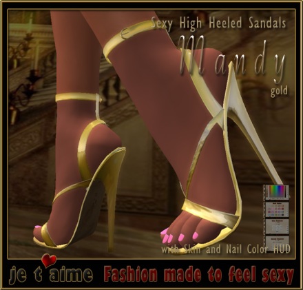 Je taime Sexy High Heeled Sandals *Mandy* - gold